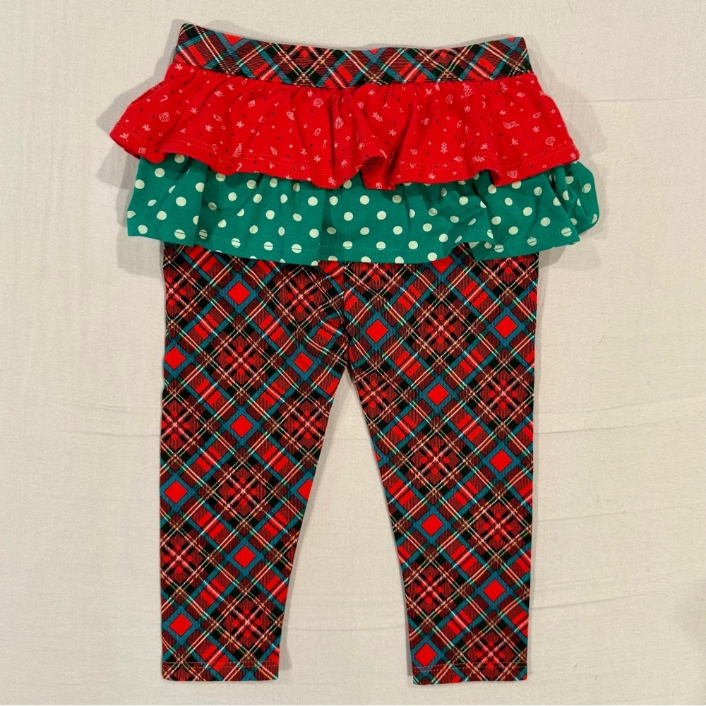 New Matilda Jane Skirted Leggings Girls 12-18M Run Run Rudolph Ruffles Christmas